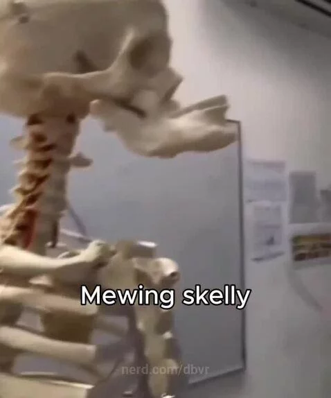 mewing, skeleton, meme by dbvr