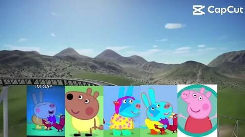 Didier, Baby Bear, Dolphin La, Didi La, and Peppa on a rolle... by lailai-didila