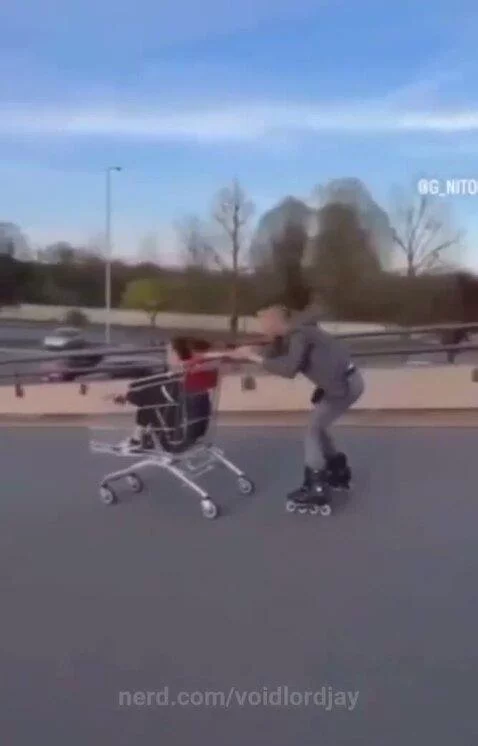 Flinging shopping cart by voidlordjay