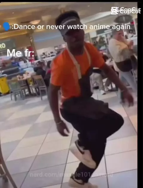 "Dance or never watch anime again" by mangle101damurd