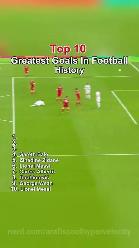 Top 10 Greatest Goals in Football/Soccer History by arafiscoolhypervelocity