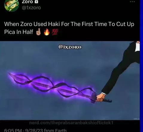 Zoro aura farm moments first time using haki by theprabsaranbakshioftictok1