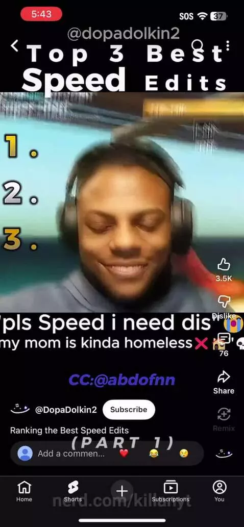 top 3 speed edits by killanyt