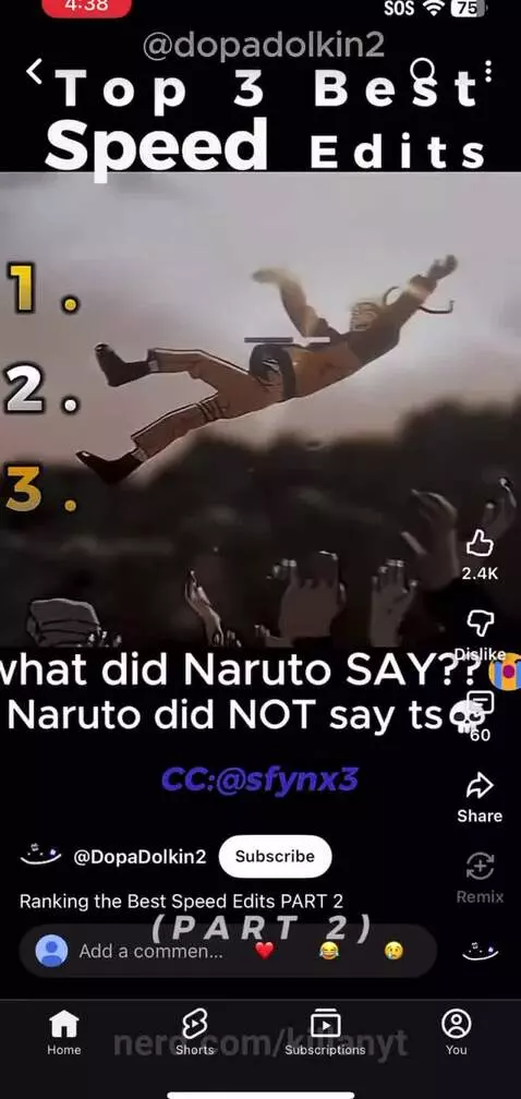 top 2 speed edits and top 1 naruto edit by killanyt