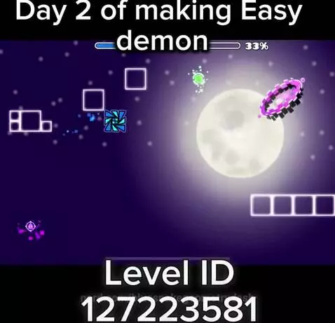 Day 2 of making an easy demon level in geometry dash by bluesnakegeometrydash
