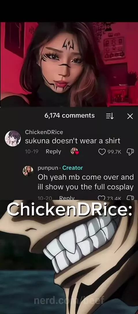 Chicken D Rice had a fun night at her house… by beef