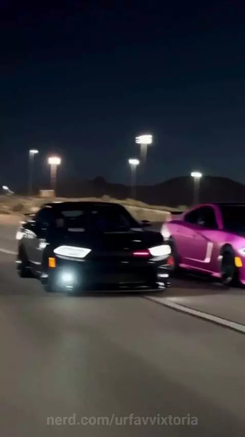 videoing these two dodge charger hellcats racin 🏎 by urfavvixtoria