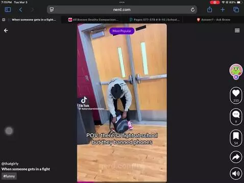 When you see a fight and they banned phones by lxj