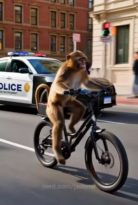 Monkey escaping from the cops on ebike by jadenai