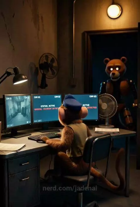 Monkey gets his first job at Freddy's pizza by jadenai