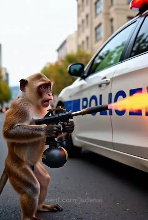 Monkey gets revenge on police for taking away his ebike by jadenai