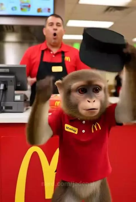 Monkey quits job at McDonald's and gets new job at KFC by jadenai