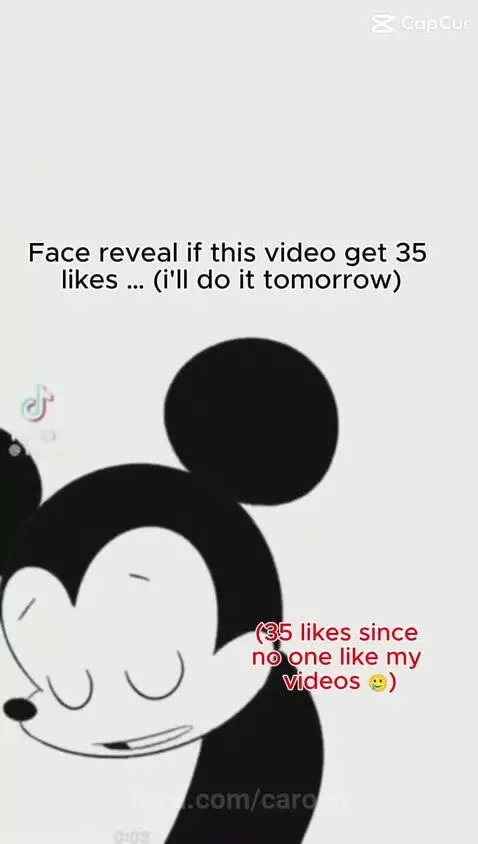 Face reveal at 35 likes 🥲 by carolm