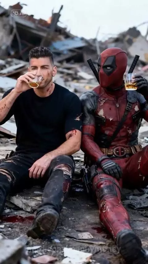 me and deadpool after battle by mannymoney
